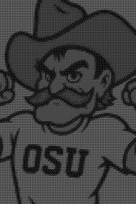 Oklahoma State University NCAA 3 Dice Art- Handcrafted Dice Mosaic using 10,000+ Dice, Two Size Options