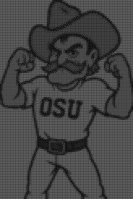 Oklahoma State University NCAA 4 Dice Art- Handcrafted Dice Mosaic using 10,000+ Dice, Two Size Options