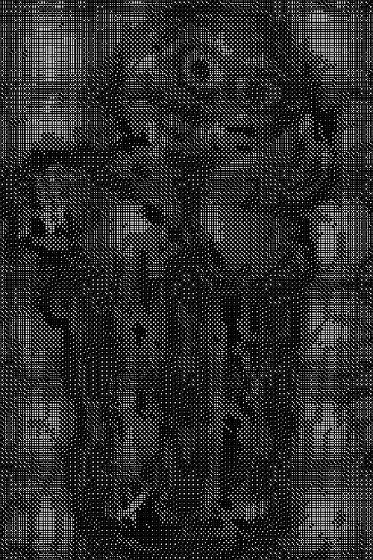 Oscar Grouch Dice Art- Handcrafted Dice Mosaic using 10,000+ Dice, Two Size Options