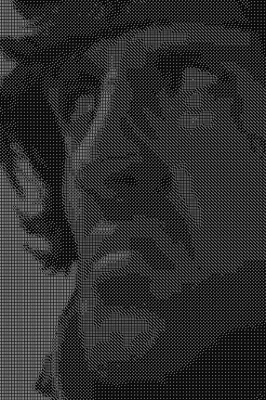 Rambo Dice Art- Handcrafted Dice Mosaic using 10,000+ Dice, Two Size Options