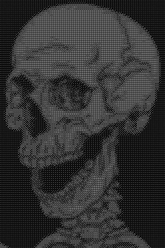 Skeleton 2 Dice Art- Handcrafted Dice Mosaic using 10,000+ Dice, Two Size Options