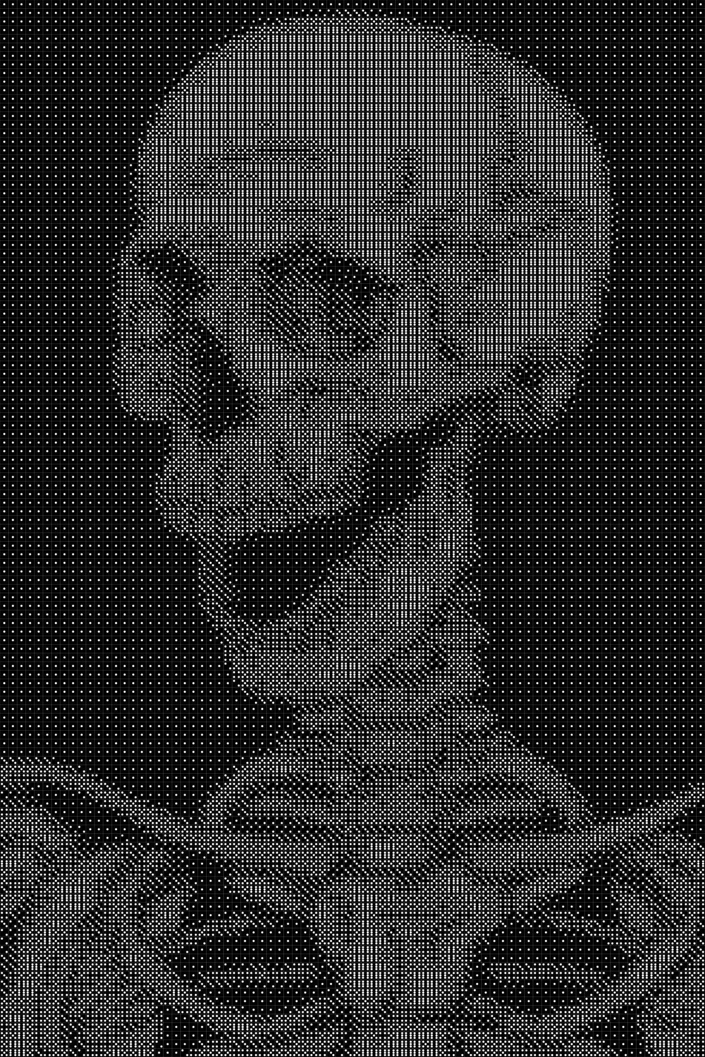 Skeleton 3 Dice Art- Handcrafted Dice Mosaic using 10,000+ Dice, Two Size Options