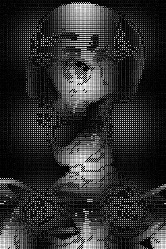 Skeleton 3 Dice Art- Handcrafted Dice Mosaic using 10,000+ Dice, Two Size Options