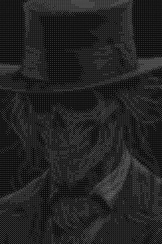 Skeleton 5 Dice Art- Handcrafted Dice Mosaic using 10,000+ Dice, Two Size Options