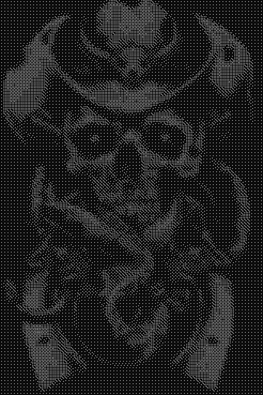 Skeleton Dice Art- Handcrafted Dice Mosaic using 10,000+ Dice, Two Size Options