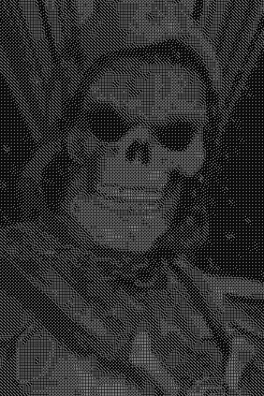Skeletor Dice Art- Handcrafted Dice Mosaic using 10,000+ Dice, Two Size Options