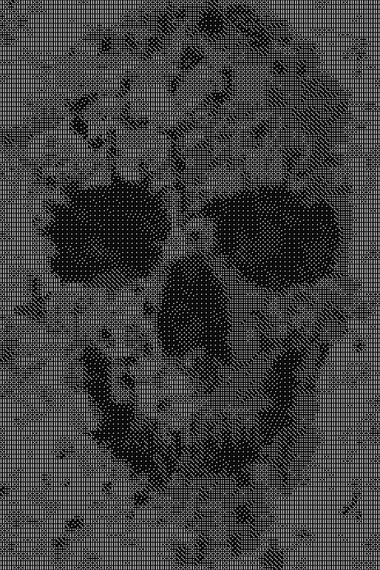 Skull 3 Dice Art- Handcrafted Dice Mosaic using 10,000+ Dice, Two Size Options