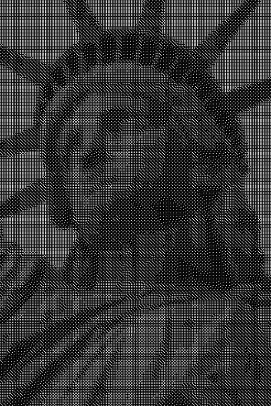 Statue of Liberty 3 Dice Art- Handcrafted Dice Mosaic using 10,000+ Dice, Two Size Options