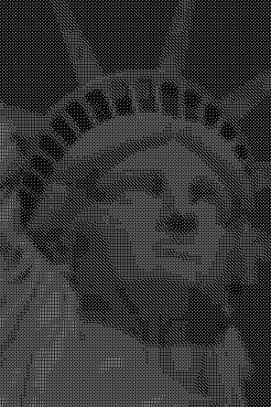 Statue of Liberty 5 Dice Art- Handcrafted Dice Mosaic using 10,000+ Dice, Two Size Options