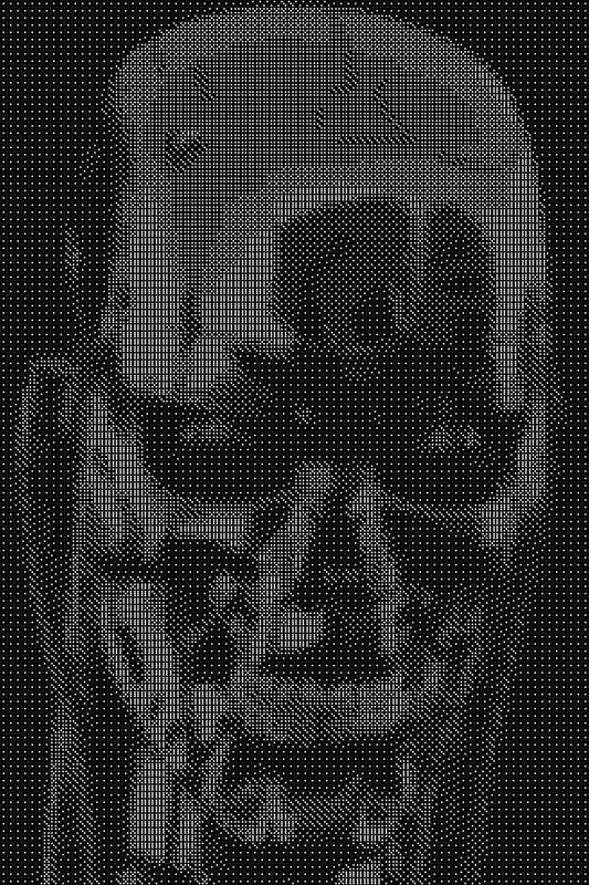 Terminator 4 Dice Art- Handcrafted Dice Mosaic using 10,000+ Dice, Two Size Options