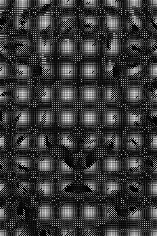 Tiger 3 Dice Art- Handcrafted Dice Mosaic using 10,000+ Dice, Two Size Options