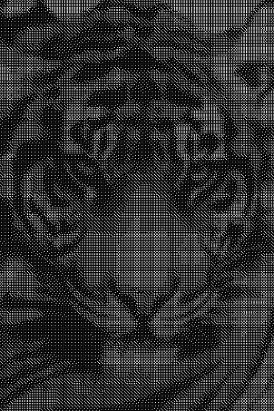Tiger 4 Dice Art- Handcrafted Dice Mosaic using 10,000+ Dice, Two Size Options