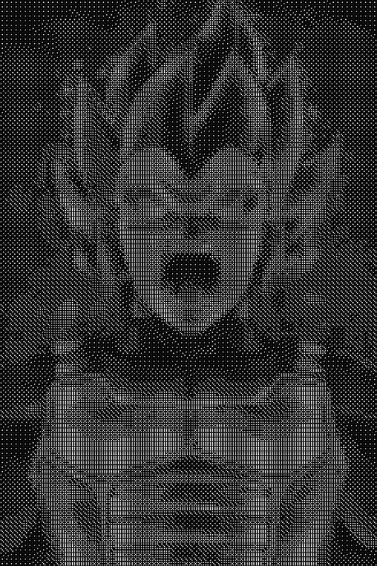 Vegeta Dice Art- Handcrafted Dice Mosaic using 10,000+ Dice, Two Size Options