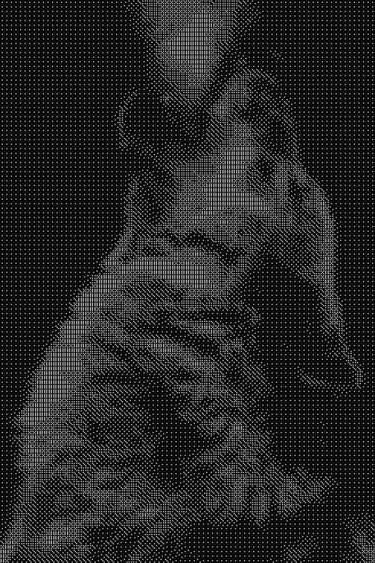 Wolf 2 Dice Art- Handcrafted Dice Mosaic using 10,000+ Dice, Two Size Options
