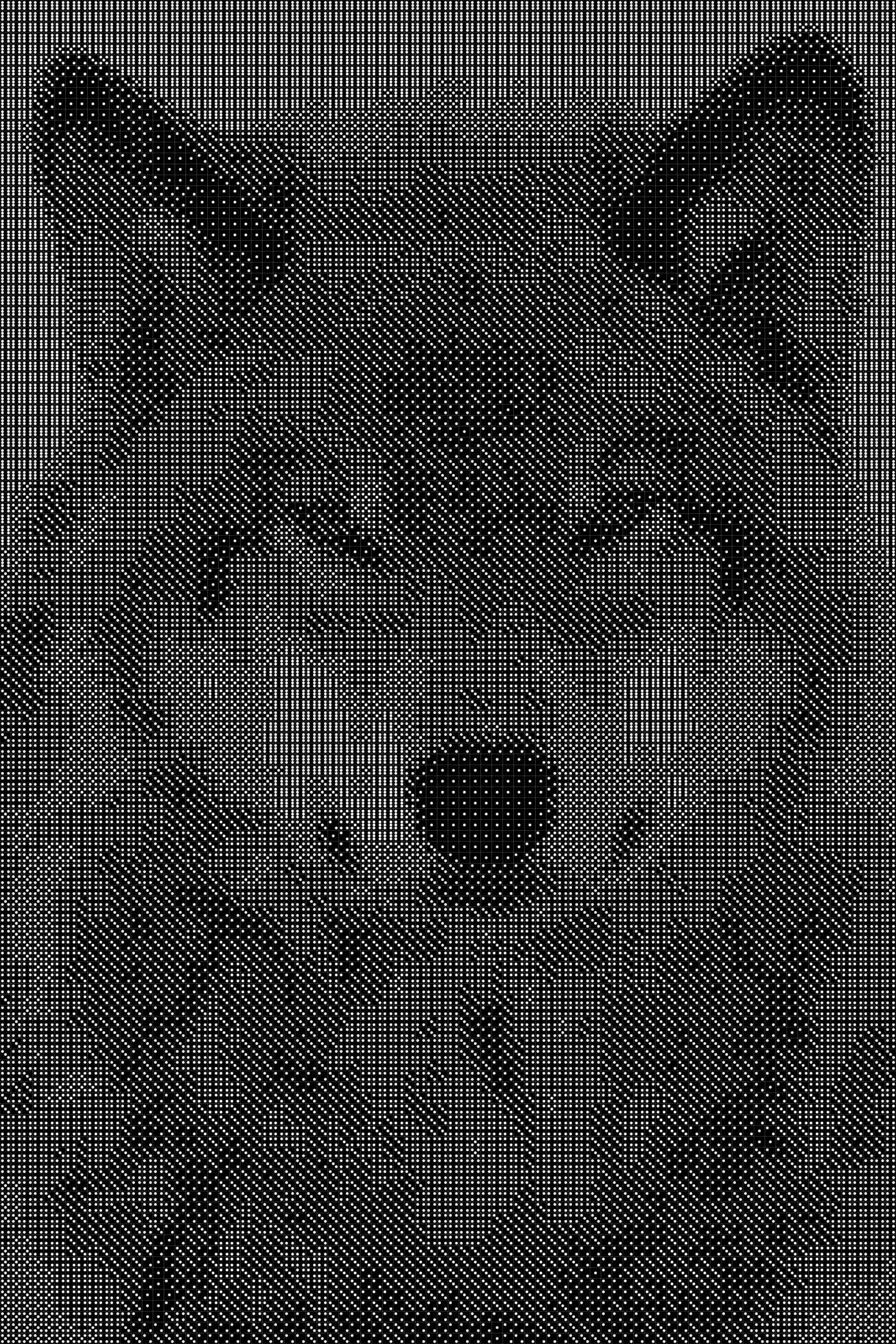 Wolf Dice Art- Handcrafted Dice Mosaic using 10,000+ Dice, Two Size Options