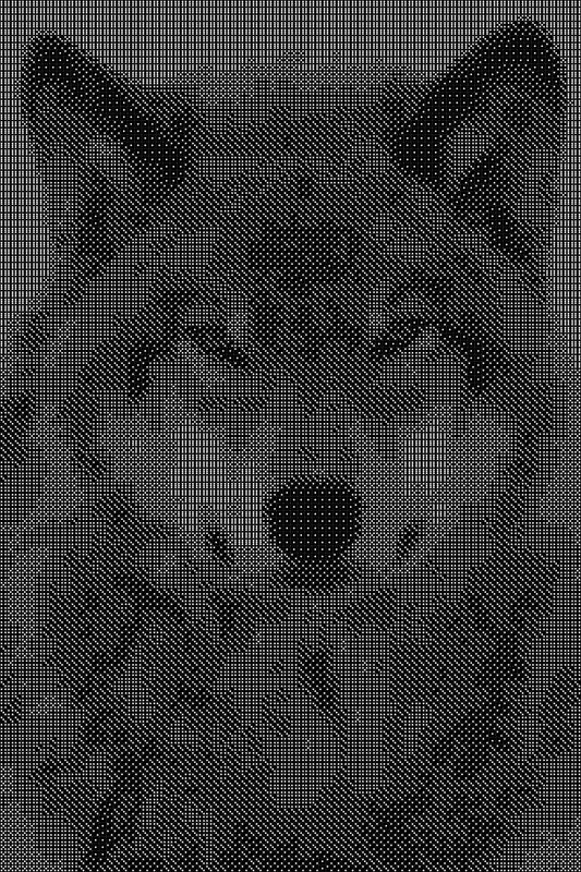 Wolf Dice Art- Handcrafted Dice Mosaic using 10,000+ Dice, Two Size Options